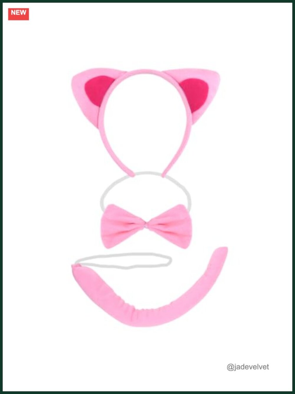 Cat Costume Set Headband Bow Collar Tail Cosplay Halloween